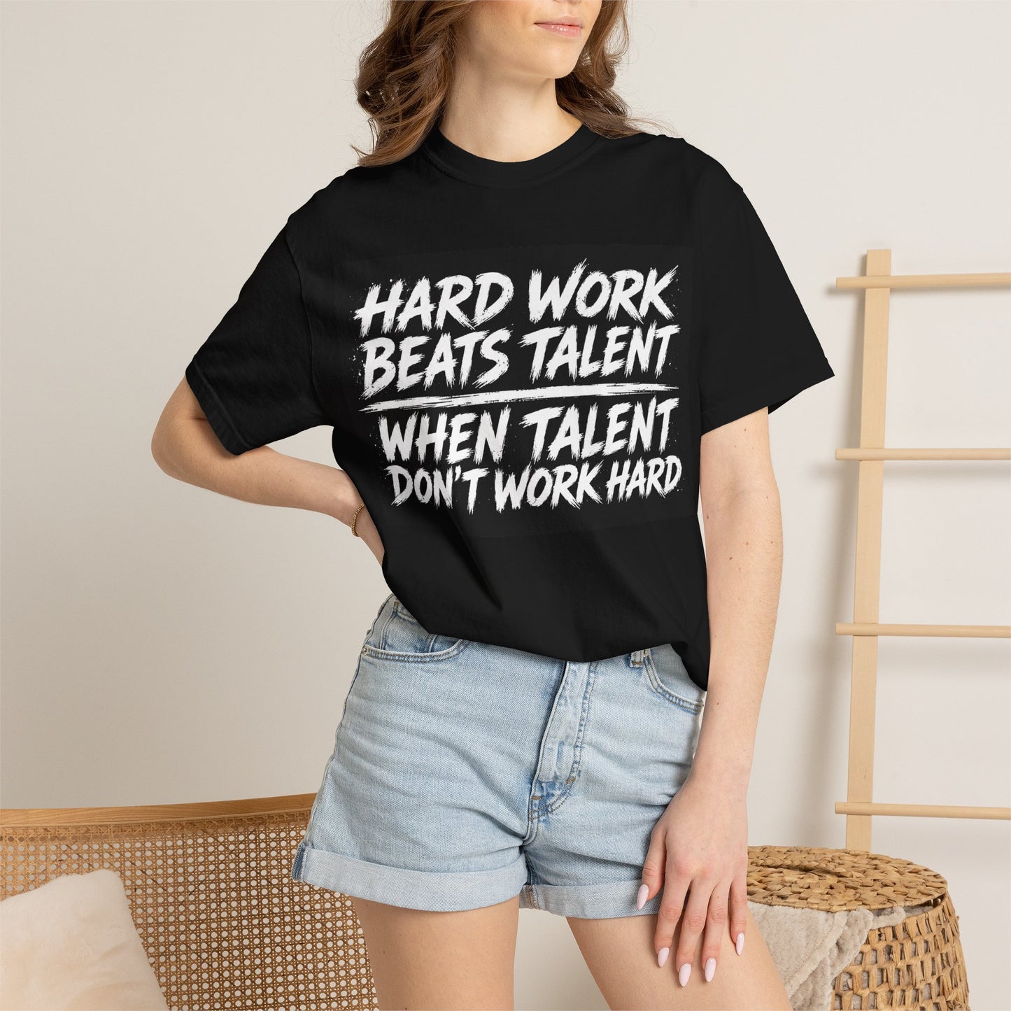 Hard Work Beats Talent Tee Black