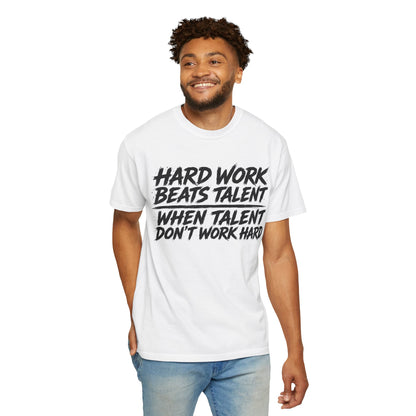 Hard Work Beats Talent Tee White