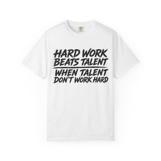 Hard Work Beats Talent Tee White