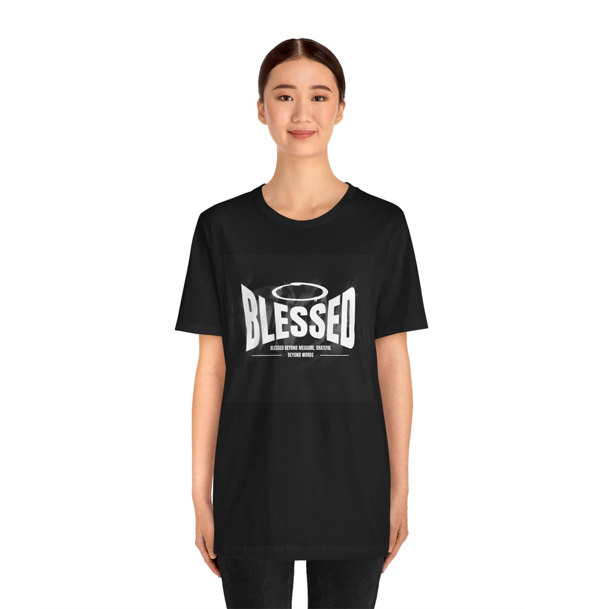 Blessed Halo Tee — Spiritual Black T‑Shirt