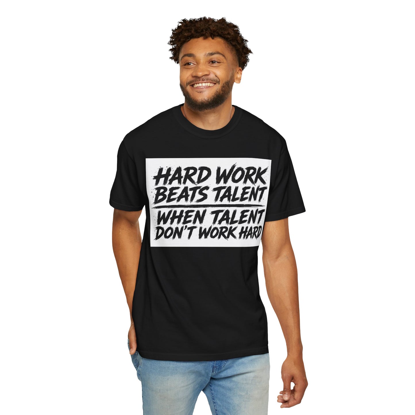 Hard Work Beats Talent Tee White