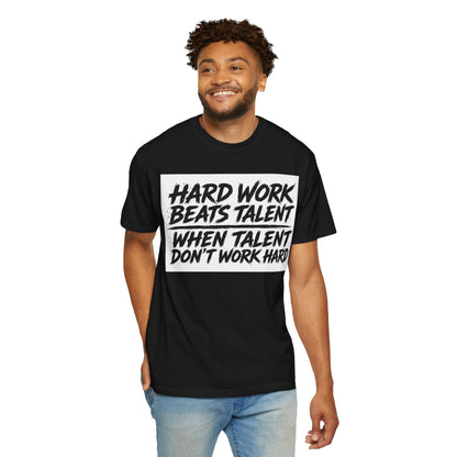 Hard Work Beats Talent Tee White